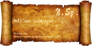 Néma Szabina névjegykártya