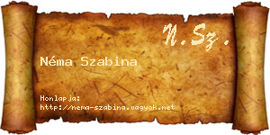 Néma Szabina névjegykártya