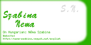 szabina nema business card